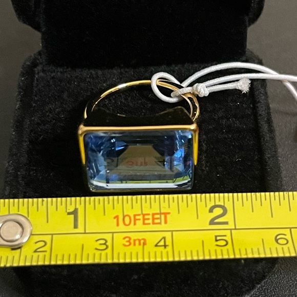 Christian Siriano 14k Gold Plated Ring in Light Blue Crystal Accent | Size 8 - Picture 13 of 14